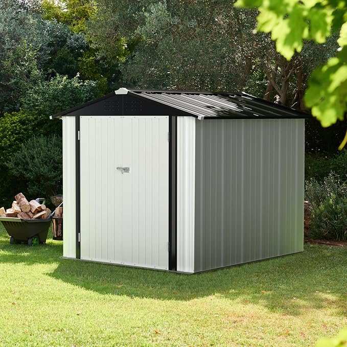 JUMMICO Metal Outdoor Storage Shed 6 x 8 FT Metal Shed - Image 8