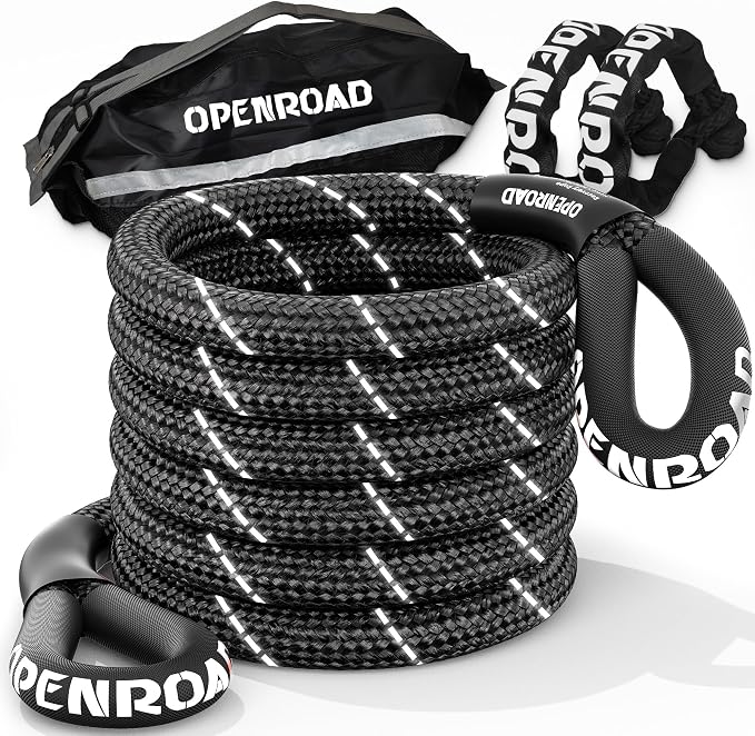 OPENROAD Kinetic Recovery Tow Rope, 36000 Lbs Extreme Duty 35% Elasticity by OPENROAD