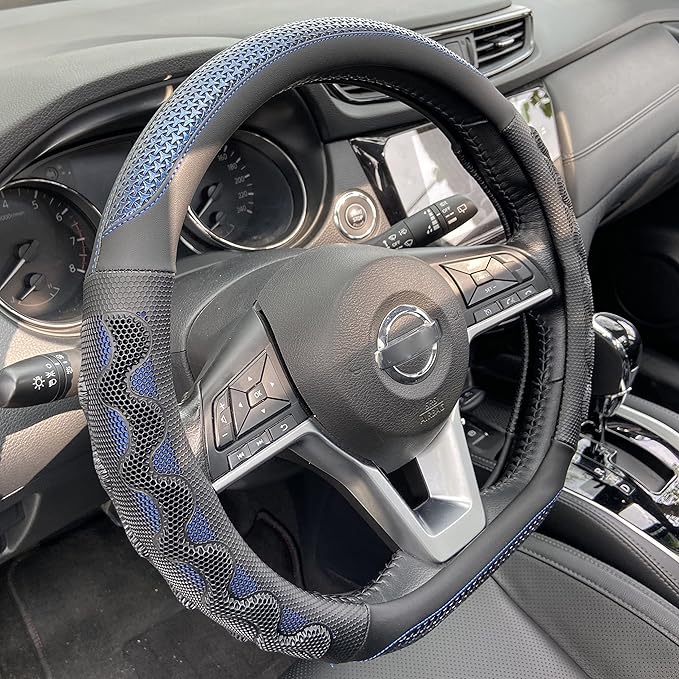 PINCTROT D Shaped 14.5-15 Inch Steering Wheel Cover Great Grip by PINCTROT