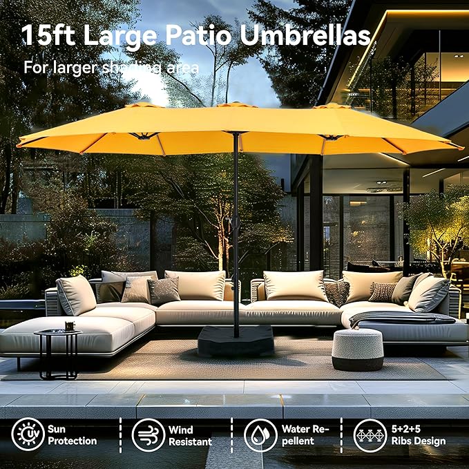 PHI VILLA 15ft Large Patio Umbrellas - Image 3