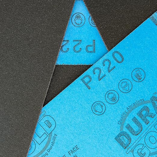 Dura-Gold Premium 220 Grit Wet or Dry Sandpaper Sheets, 5-1/2" x 9", Box of 25 - Image 2