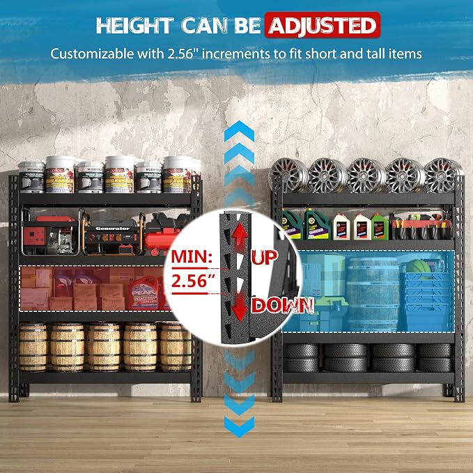 MUPATER 4-Tier Garage Shelving, 9000 LBS Heavy Duty Metal Storage Shelves - Image 4