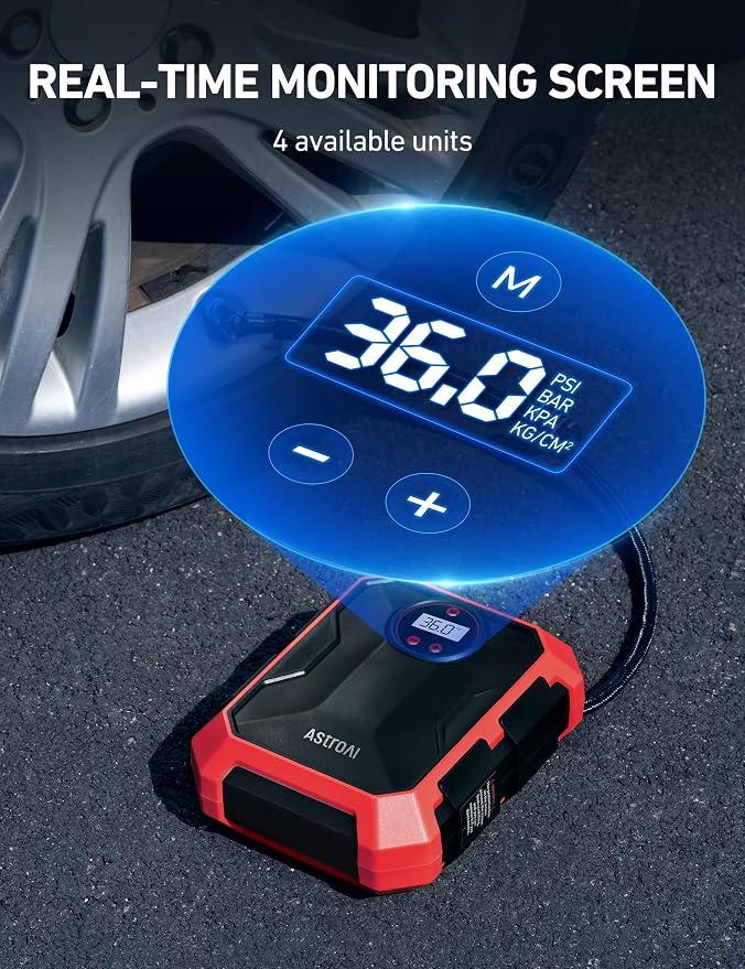 AstroAI Portable Air Compressor and Tire Inflator - 12V DC Auto Accessory - - Image 4