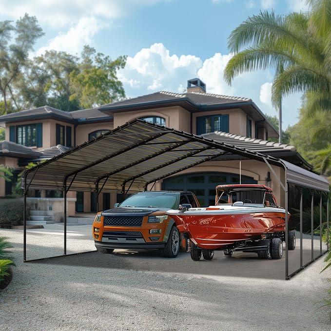 PHI VILLA 2 car Metal Carports 20 x 20 ft Carport by PHIVILLAThepioneerofcomfortablehouseholdsupplies