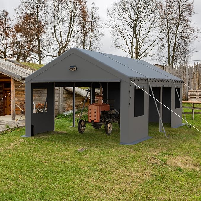 13x25 Carport, Heavy Duty Carport Canopy Garage - Image 8