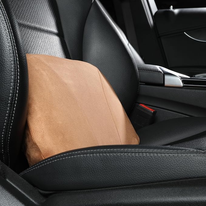 1P Lumbar Support Pillow, 15.5x8.7 Memory Foam, Superfiber Suede, Drive car - Image 2