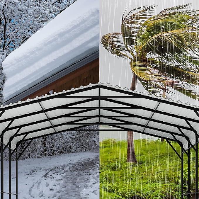 Walsunny Metal Carport 20x20 FT Heavy Duty Carport Canopy - Image 7