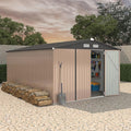 10x14 FT Metal Storage Sheds Outdoor, Metal Yard Sheds Garden Shed Kit by RELJOFUM
