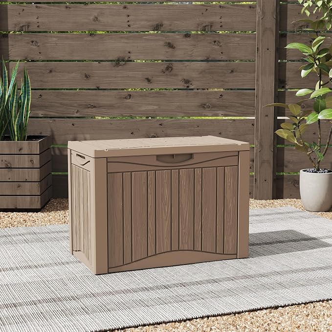 50 Gallon Lockable Resin Deck Box, Waterproof & UV-Resistant Outdoor Storage Box - Image 8