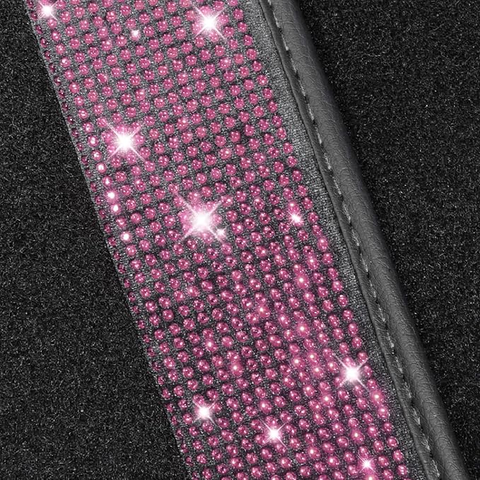 NBTEPEM Pink Bling Car Floor Mats Full Set, Universal Fit Most Cars - Image 6