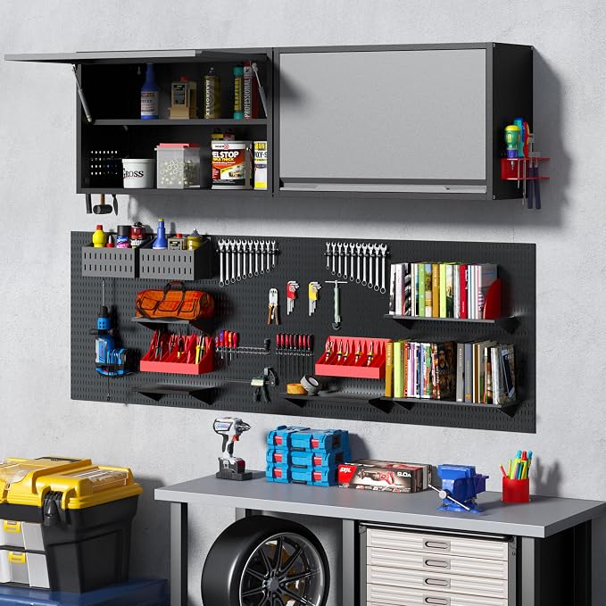 Metal Wall Cabinet with Adjustable Shelves, Doors - Image 2