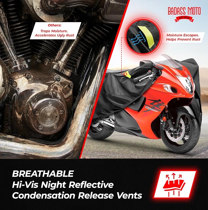 Badass Moto Ultimate Motorcycle Cover Waterproof Outdoor, Heavy Duty Motorcycle - Image 5