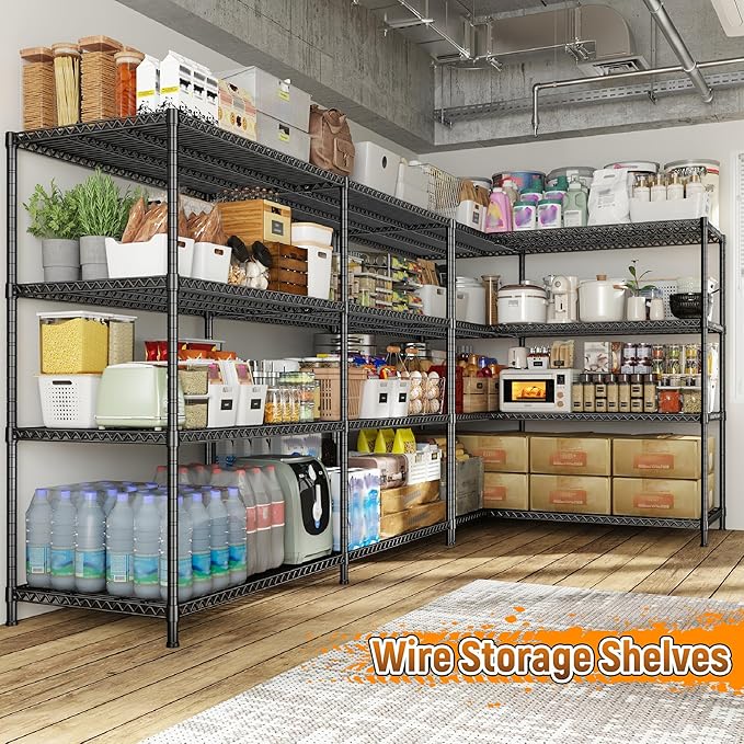 REIBII 81.5''W Storage Shelves 3680LBS Garage Shelving Heavy Duty 4 Tier Metal - Image 8