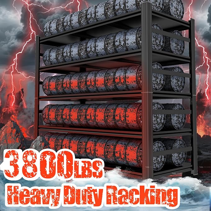 48" W Garage Shelving 3800Lbs Storage Shelves Heavy Duty 5 Tier Adjustable - Image 4