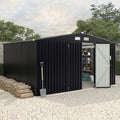 8x10 FT Metal Storage Sheds Outdoor, Metal Yard Sheds MetalGarden Shed Kit by RELJOFUM