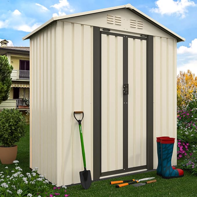5x3 FT Outdoor Storage Shed, Metal Garden Shed - Image 2