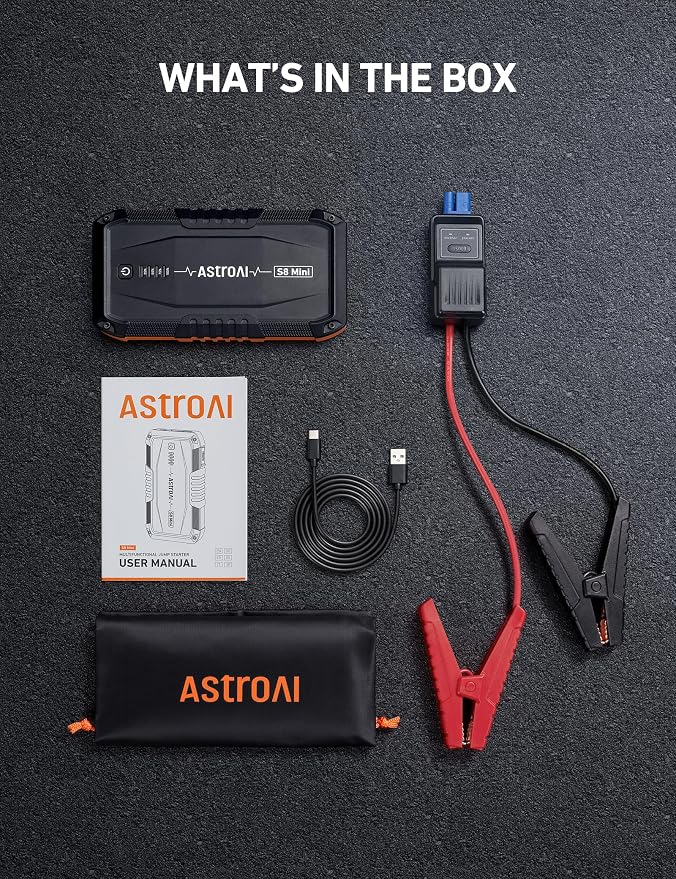 AstroAI S8 Mini Car Battery Jump Starter, 12V Portable Car Starter - Image 9
