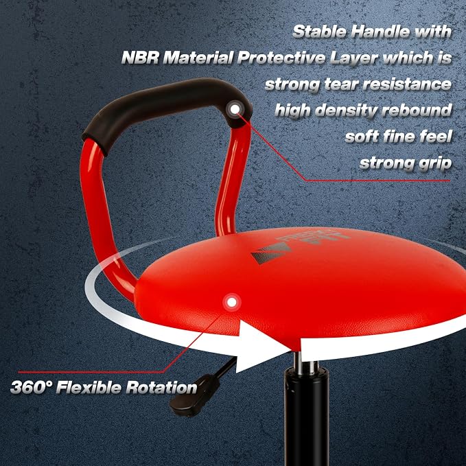 Garage Stool, Adjustable Height Swivel Work Mechanic Shop Stool - Image 4