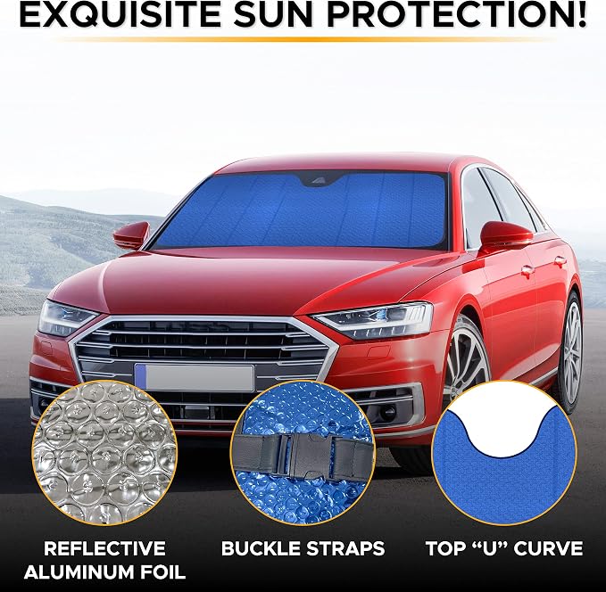 EcoNour Accordion Car Windshield Sun Shade | Reflective Car Window Shades - Image 5