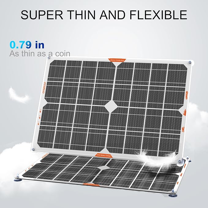 OYMSAE 20W 12V Solar Panel Battery Charger Portable Waterproof Power Trickle - Image 7