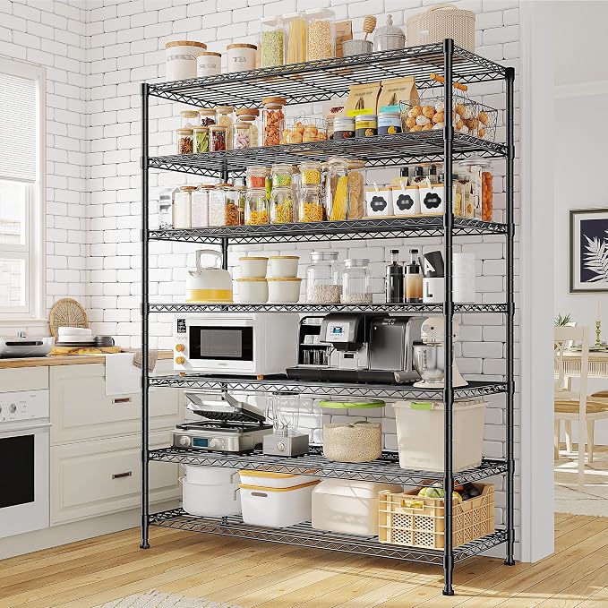 82.6H Metal Shelving Unit 7 Tier Storage Shelves Adjustable Wire Shelving Metal - Image 2