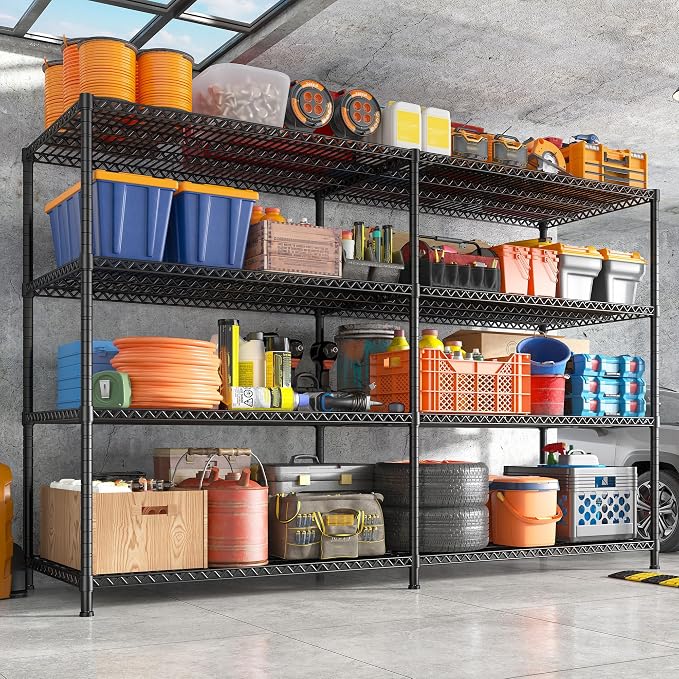 REIBII 81.5''W Storage Shelves 3680LBS Garage Shelving Heavy Duty 4 Tier Metal - Image 6