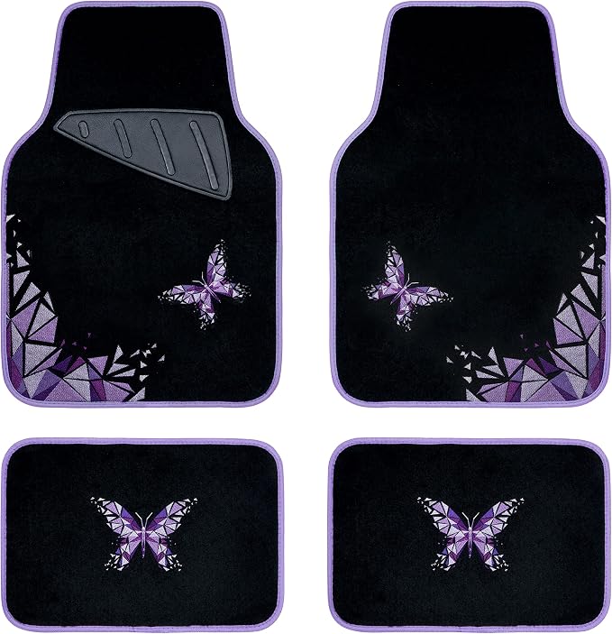 CAR PASS Universal Embroidery Geometric Butterfly Car Floor Mats by CARPASS