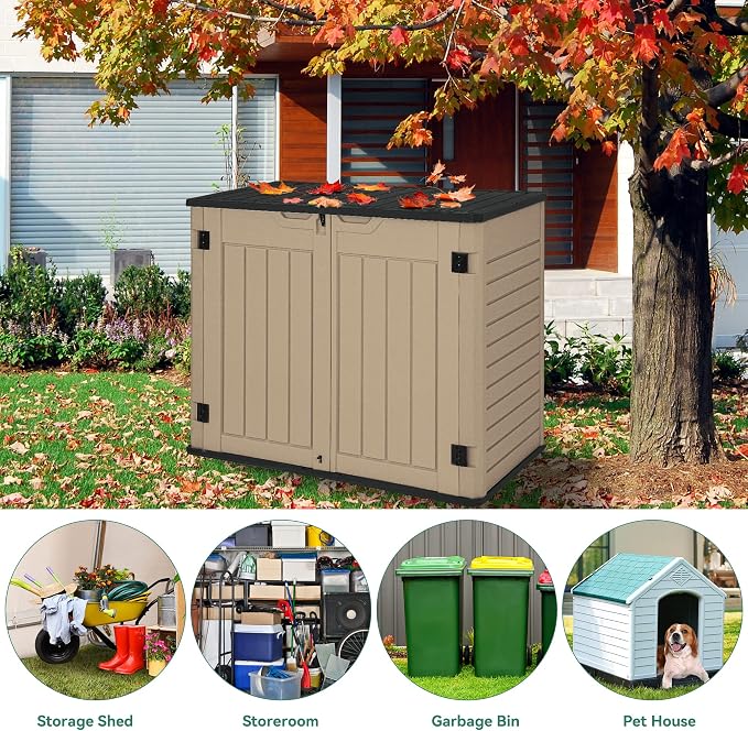 YITAHOME Outdoor Resin Storage Sheds, 39 in Height Lockable Waterproof - Image 9