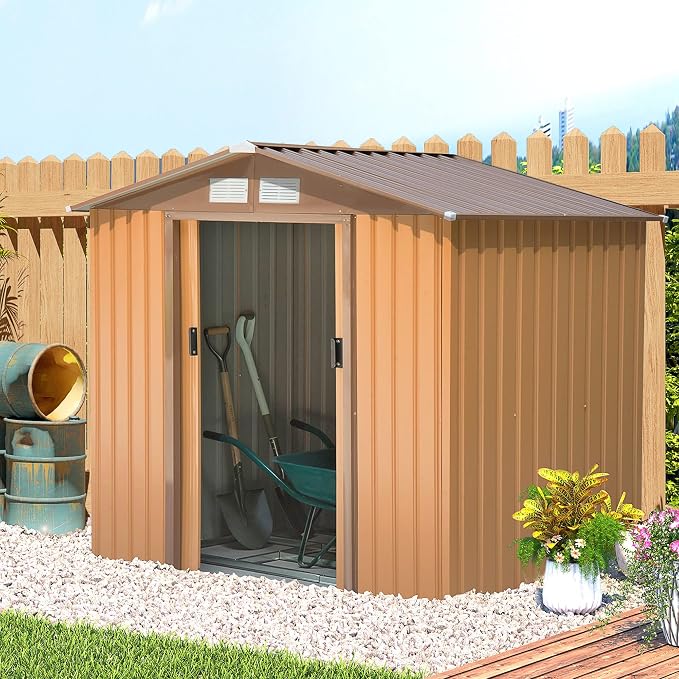 Outsunny 7' x 4' Outdoor Storage Shed, Garden Tool Metal Shed - Image 2