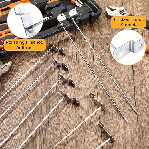 Moxweyeni 100 Pcs Heavy Duty Slatwall Panel Hooks Hanging Metal Slat Wall - Image 4