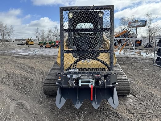 7.5T Skid Steer Winch, 93 FT Steel Cable Forestry Logging Winch, 15000 LB by wolfequip