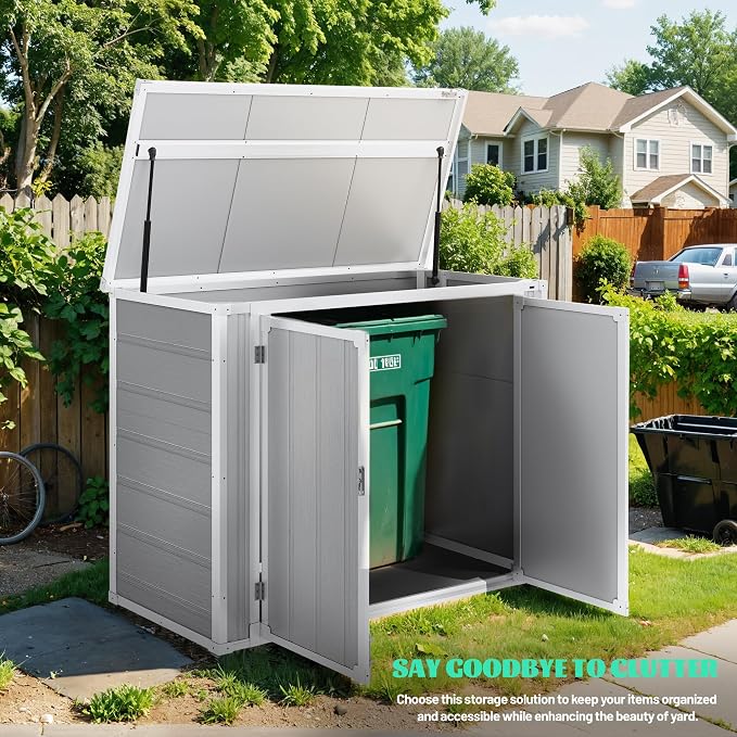 41 Cu.Ft Resin Shed with Floor, 4.7x2.5 FT Outdoor Horizontal Storage Shed - Image 2