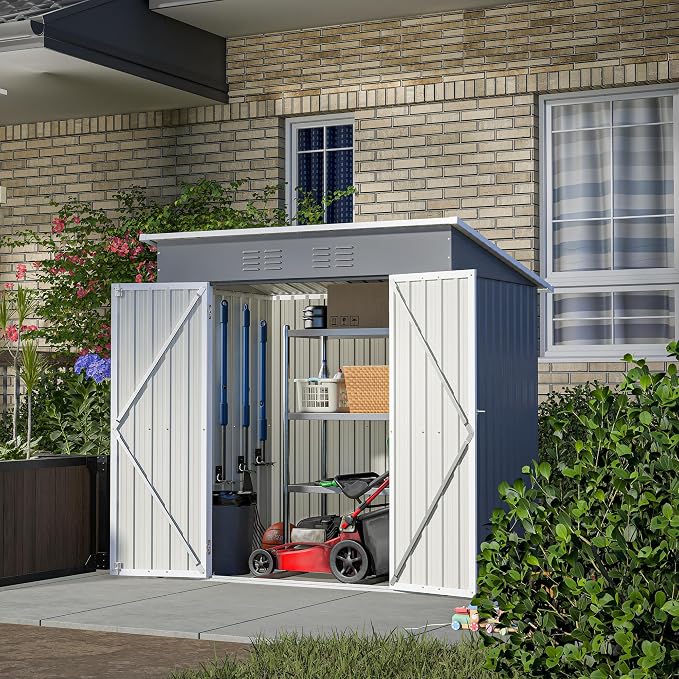 6x4 FT Outdoor Metal Storage Shed - Image 8