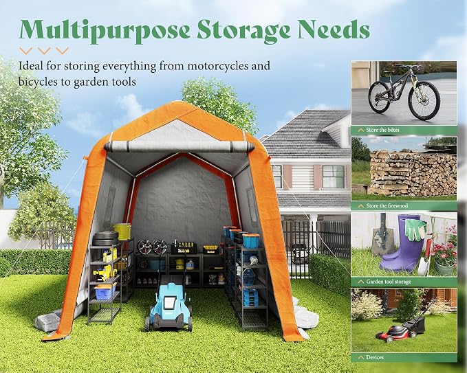 AMERLIFE 6x8x6.6 FT Heavy Duty Portable Shed Storage Shelter, Outdoor Storage - Image 3