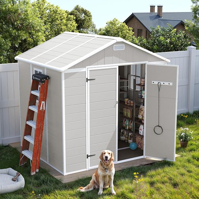 UDPATIO Resin Storage Shed 8 x 6 FT, Outdoor Garden Sheds by UDPATIO