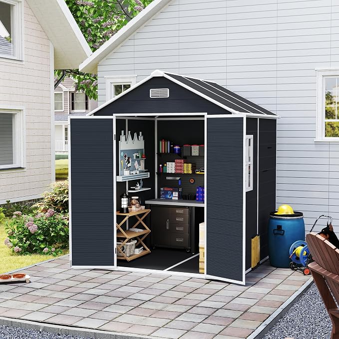 6x6 FT Outdoor Storage Resin Shed - Image 2