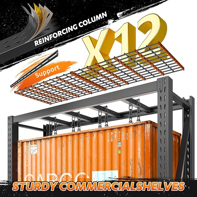 Bepatio 77" W Storage Shelves Heavy Duty Garage Shelving 8000LBS 4 Tier Metal - Image 6