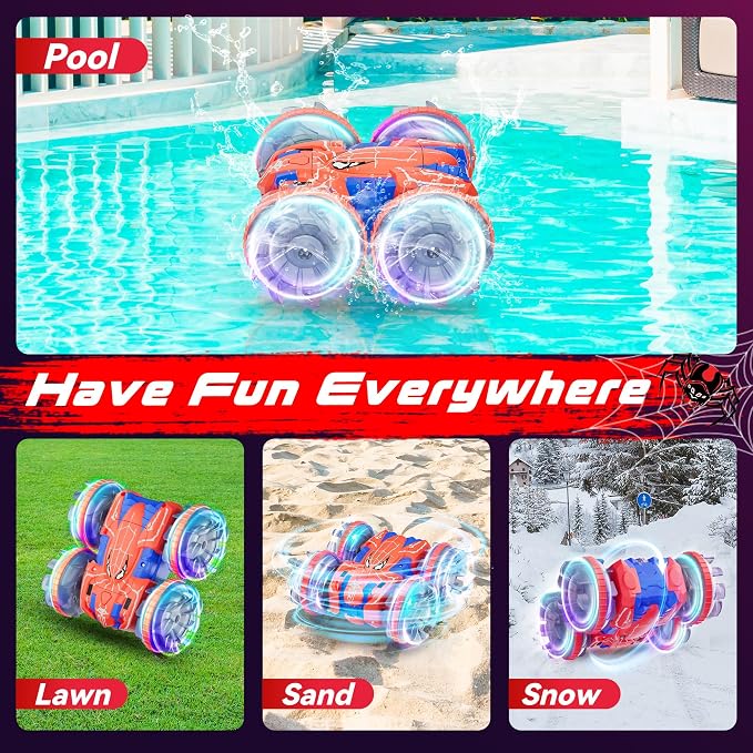 ZIZZ Amphibious Remote Control Car: 4WD Waterproof RC Car 2.4 GHz Remote - Image 5