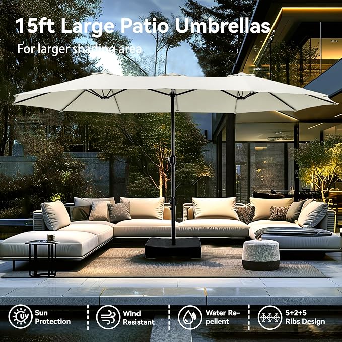 PHI VILLA 15ft Large Patio Umbrellas - Image 3
