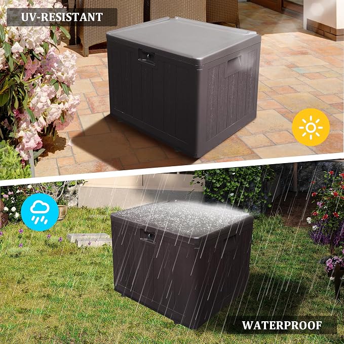 33 Gallon Pro Waterproof Outdoor Storage Bin Resin Deck Box - Image 5
