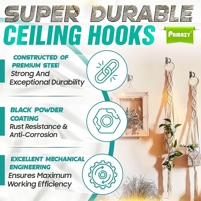 8Pcs 200LBS Rotatable Ceiling Hooks - Image 4