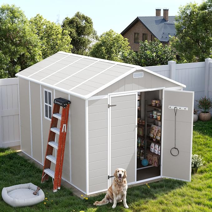 UDPATIO Outdoor Storage Shed 8 x 10 FT, Resin Garden Sheds by UDPATIO
