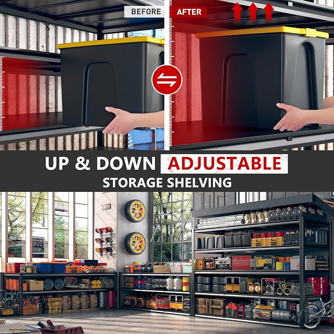 REIBII 60" W Garage Shelving Heavy Duty 3000LBS Storage Shelves Heavy Duty - Image 5