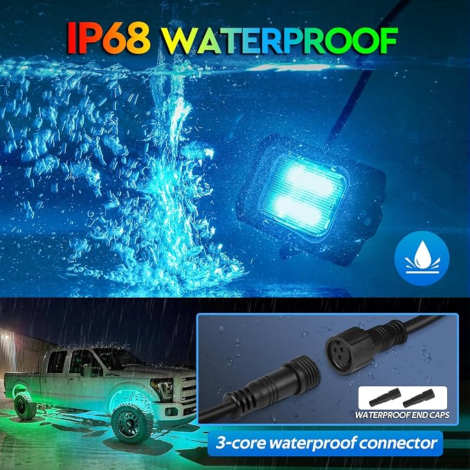 MICTUNING C2 Max RGB+IC Chasing Color LED Rock Lights - Image 7