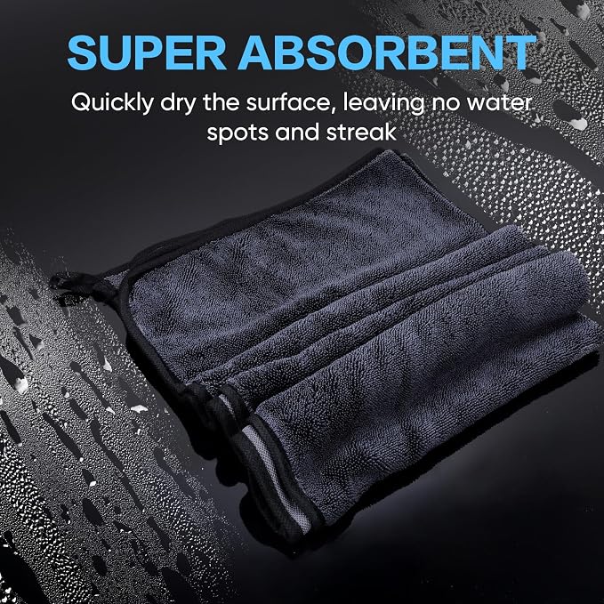 Shiny Wipes Shower Cleaning Cloth, Ultra Absorbent Car Drying Towel, 4 Pack 16 - Image 3