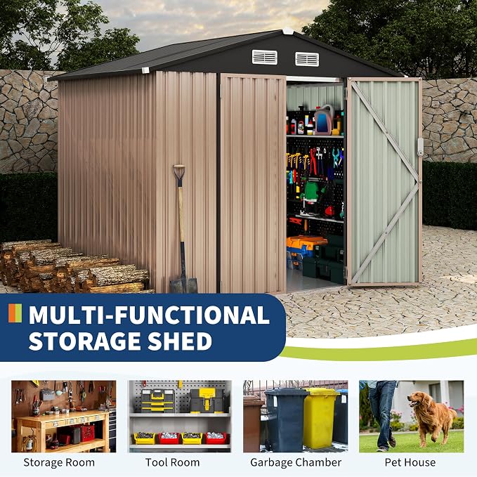 6x8x6.4 FT Outdoor Storage Sheds - Image 3