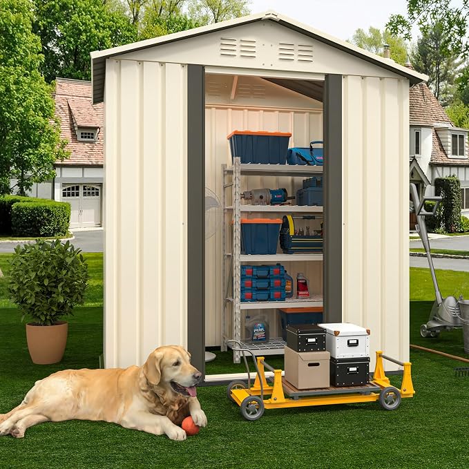 5x3 FT Outdoor Storage Shed, Metal Garden Shed by BNSPLY