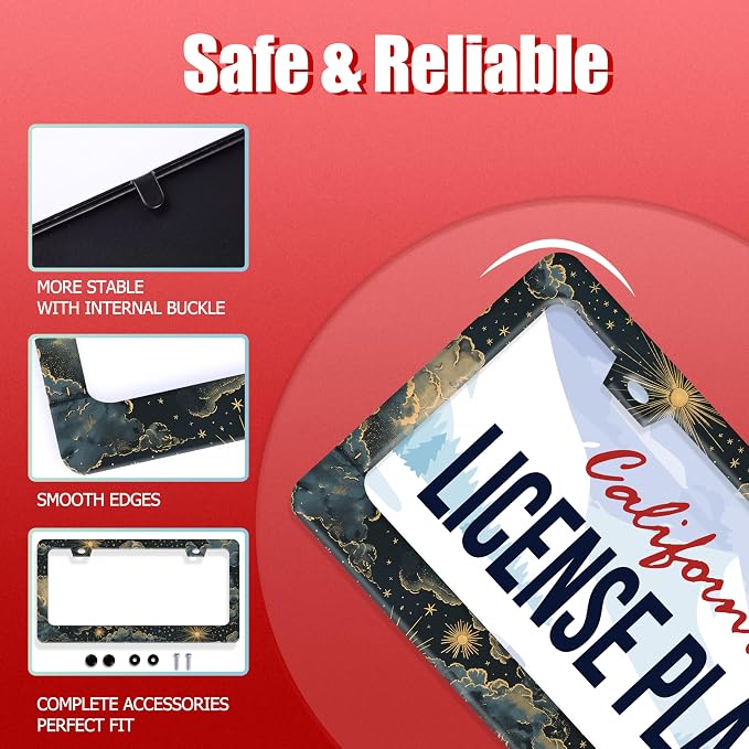Beautiful Night Starry Sky License Plate Frame Nebula Stars License Plate - Image 4