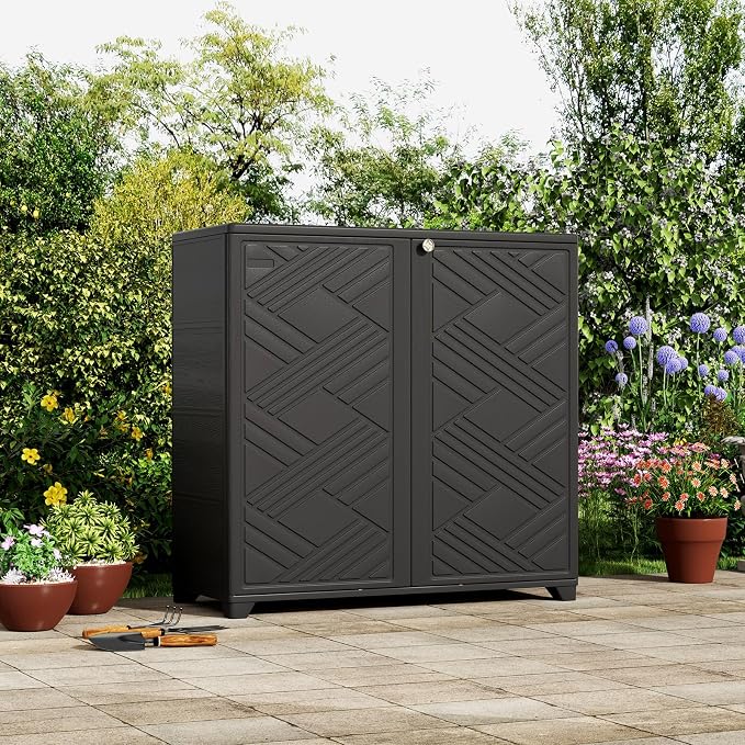 ZZM Indoor/Outdoor Storage Cabinet Waterproof, All Weather Outdoor Storage - Image 2