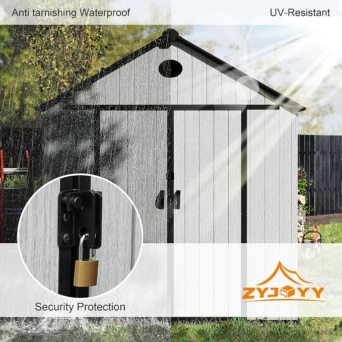 7.3 x 7.3 FT Shed Resin Outdoor Storage - Image 5